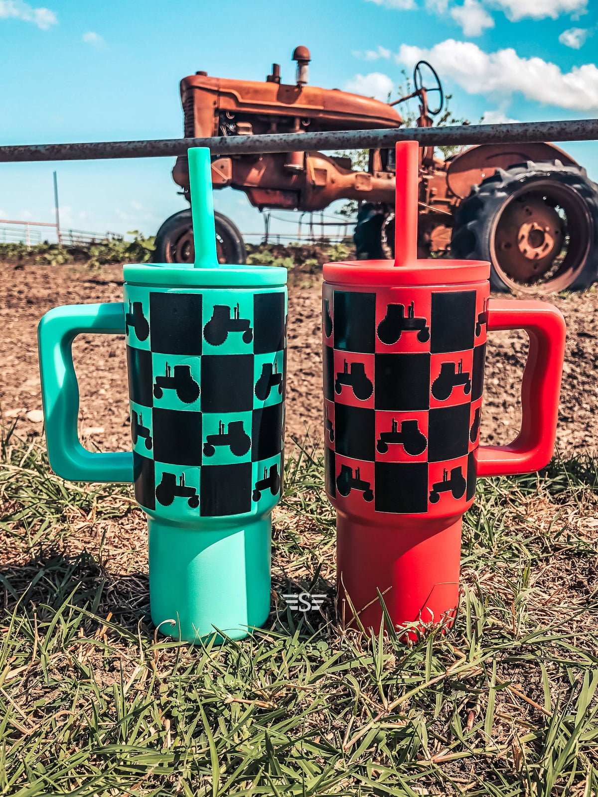 Kids 24oz Western Tumbler: Red Retro Rodeo