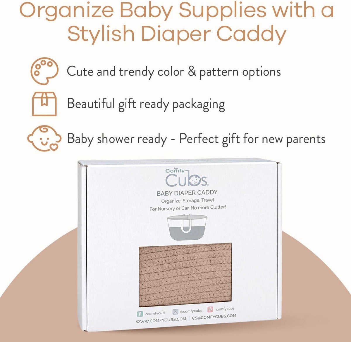 Diaper Caddy Organizer by Comfy Cubs: Blush