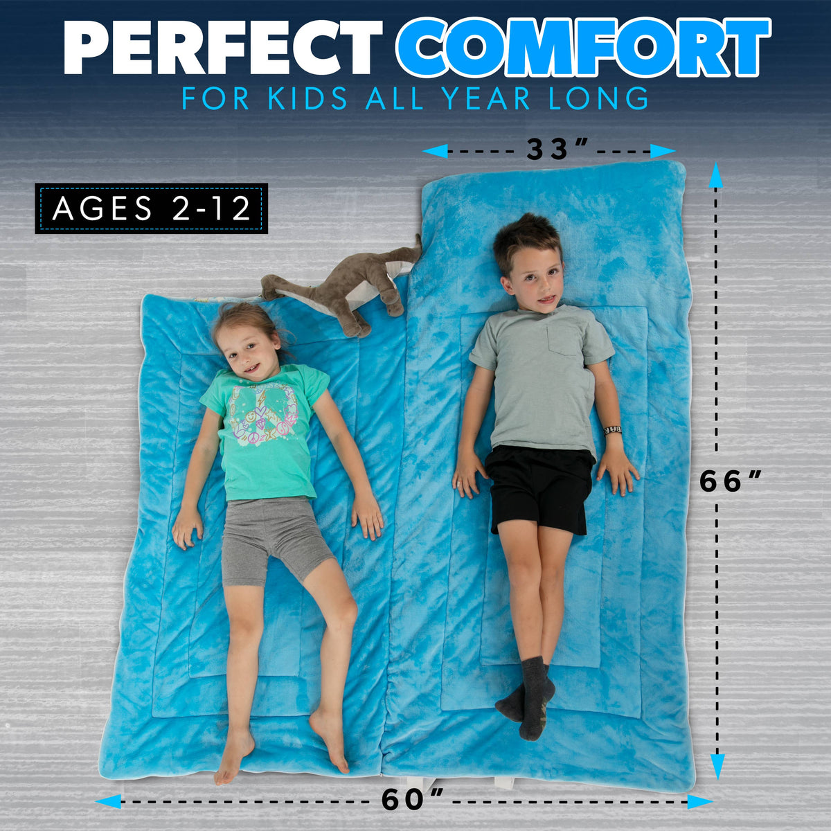 Glow In The Dark Dinosaurs Sleeping Bag, Soft and Cozy