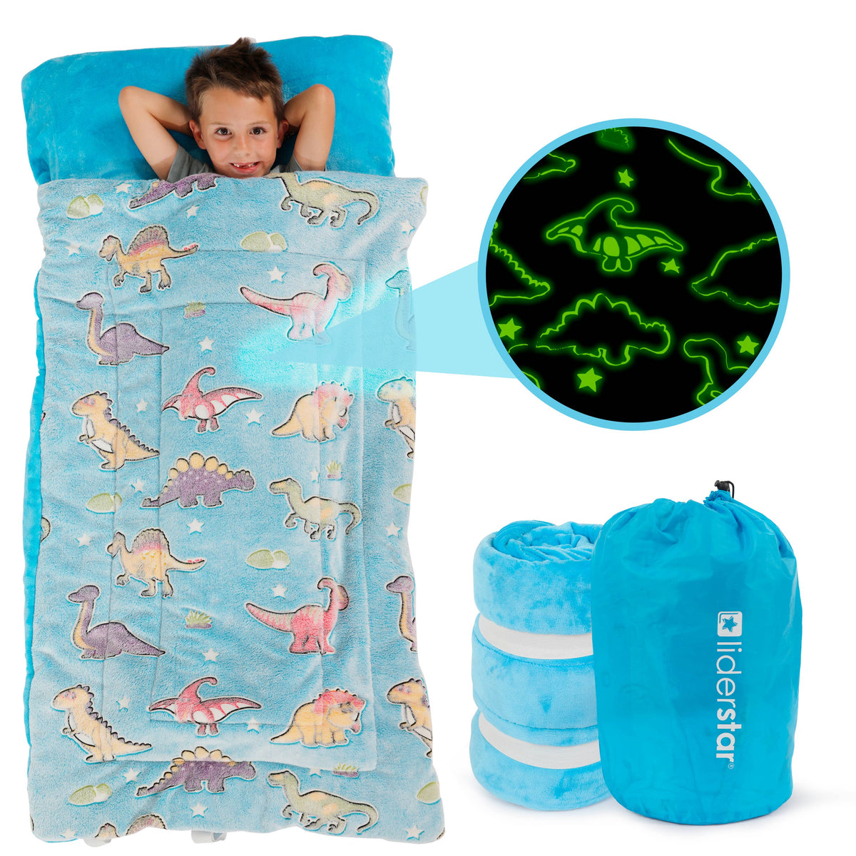 Glow In The Dark Dinosaurs Sleeping Bag, Soft and Cozy