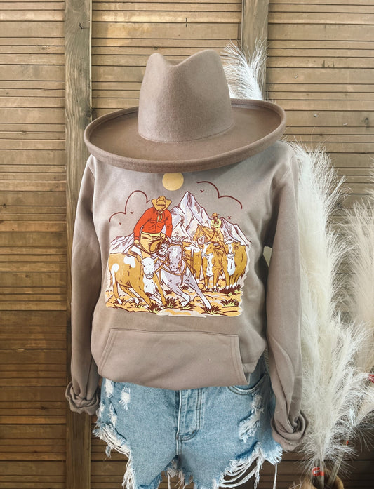 The Cow That Got Away Hoodie(Adult) (Sand)