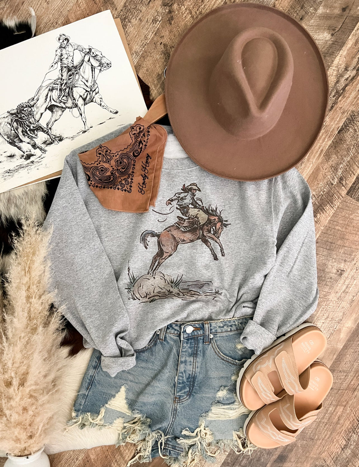 Cody Freedom Buckaroo Sweatshirt(Adult) (Grey)