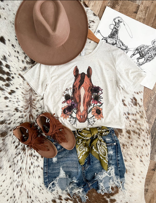 Sorrel Horse Flowers S/S Tee (Adult)(Cream)