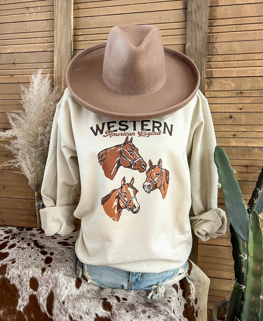 Western American  Sweatshirt(Adult)(Taupe)