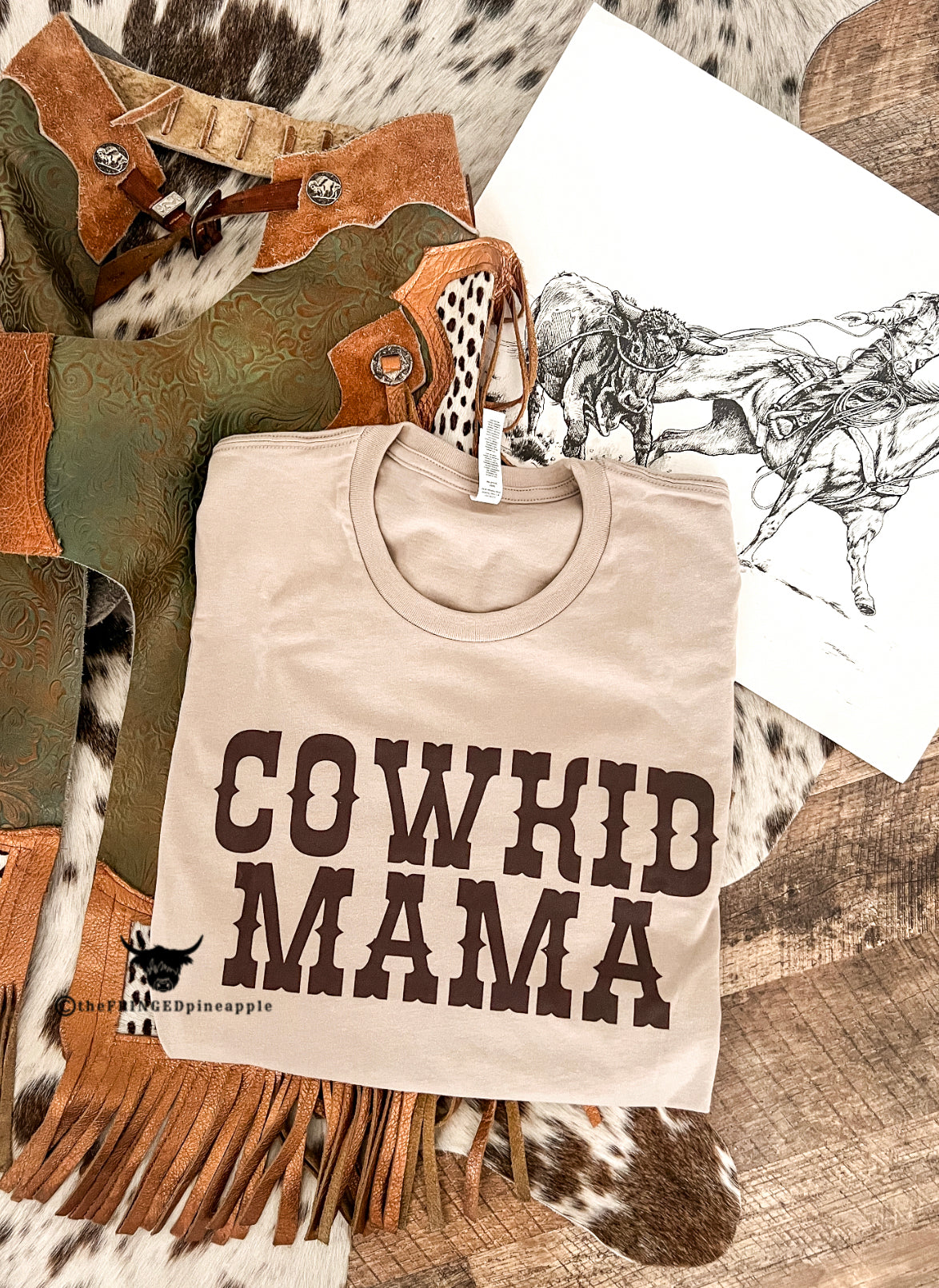 Cowkid Mama Tee (Sand) (Adult)