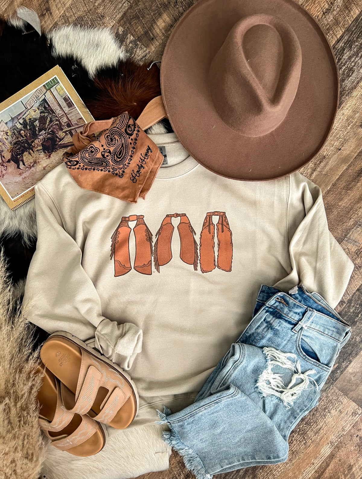 Chaps Sweatshirt (Adult)(Taupe)