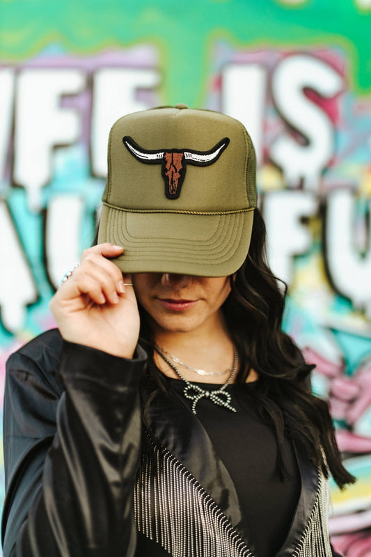 Steer Skull Patch Trucker Hat