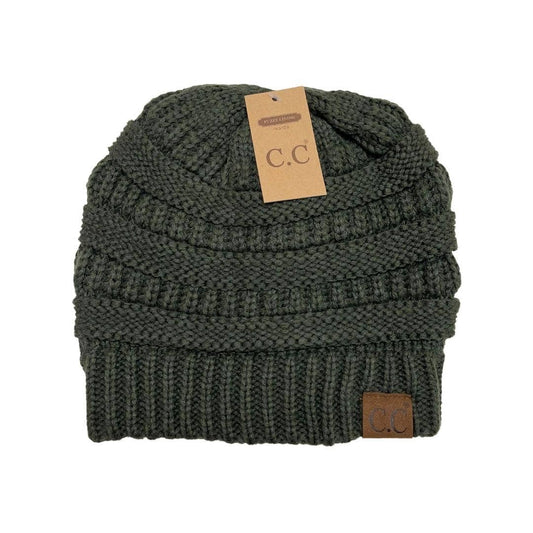 Classic Fuzzy Lined CC Beanie HAT25: Moss