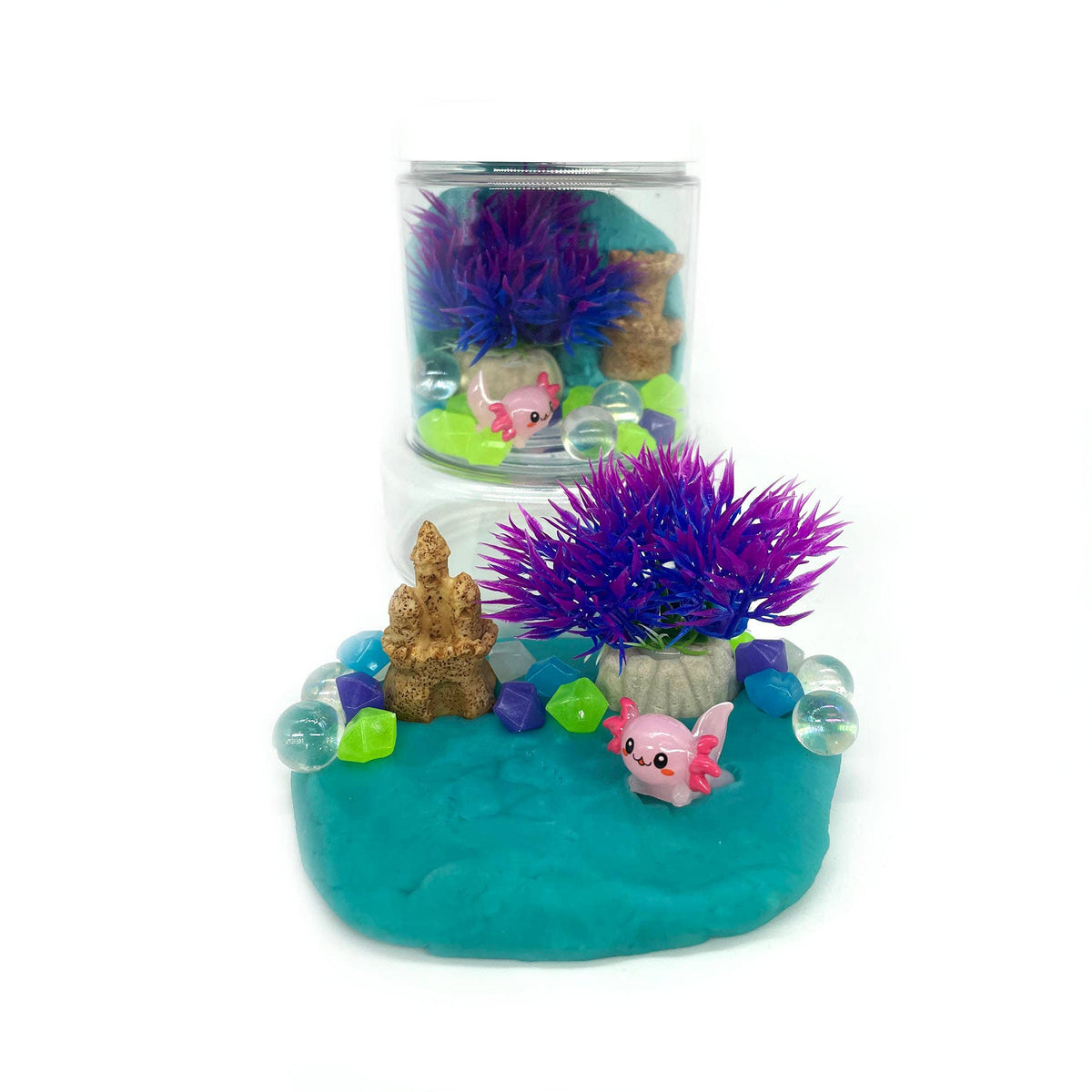 Axolotl (Blue Hawaiian) Mini Play Dough-To-Go Kit