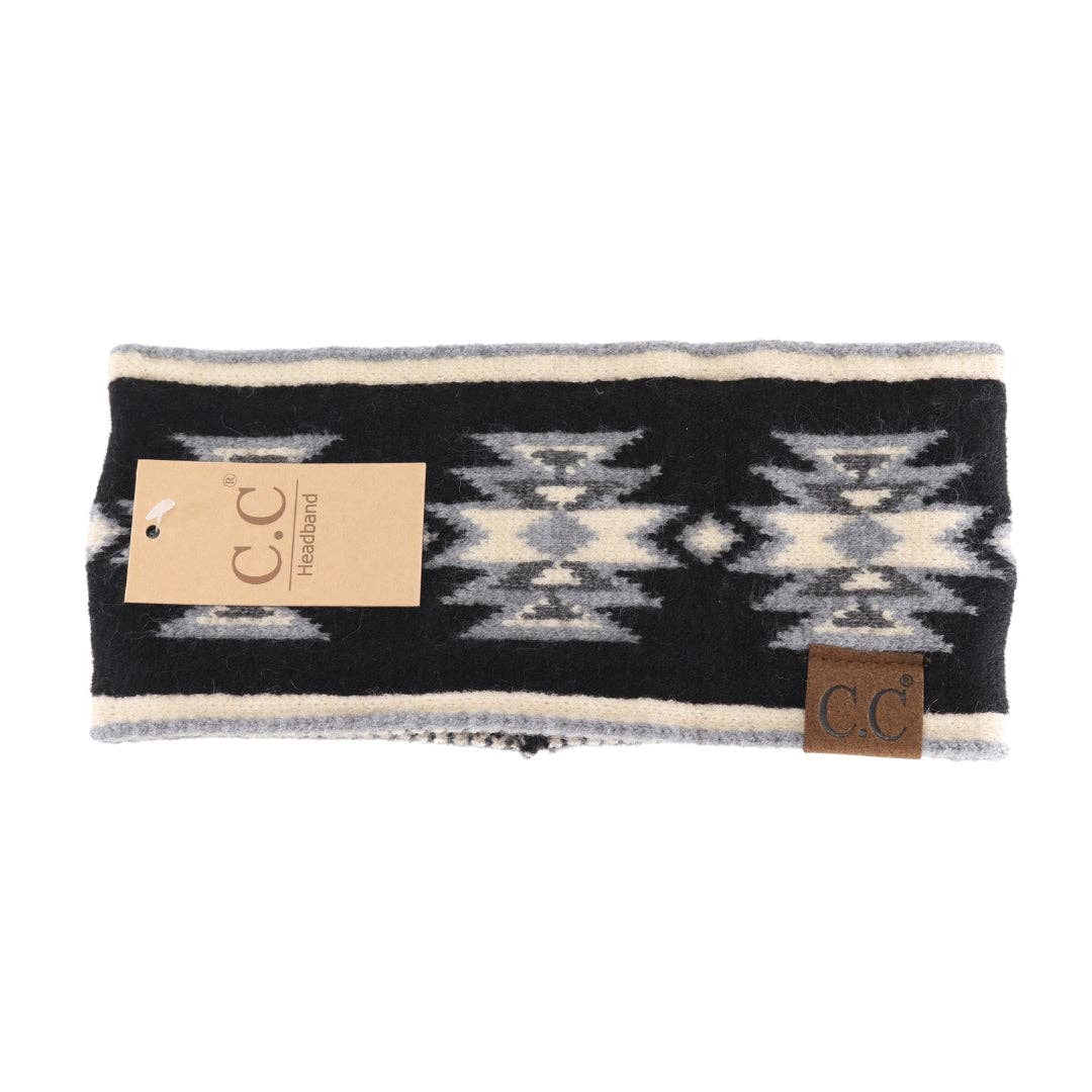 Southwestern Pattern Head Wrap Black