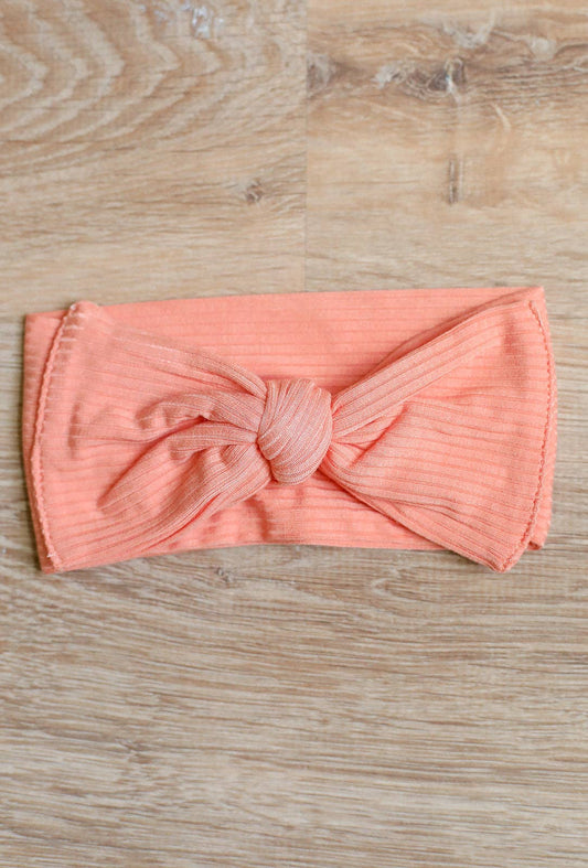 Sherbert Ribbed Solid Bamboo Bow Headband