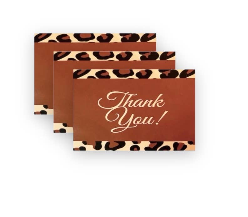 Thank You cards -  Cheetah: 100 pack