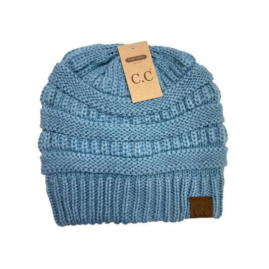Classic Fuzzy Lined CC Beanie HAT25: Denim