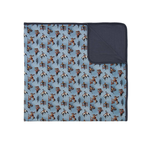 Bamboo Blue Jean Buckaroo Double Layered Blanket