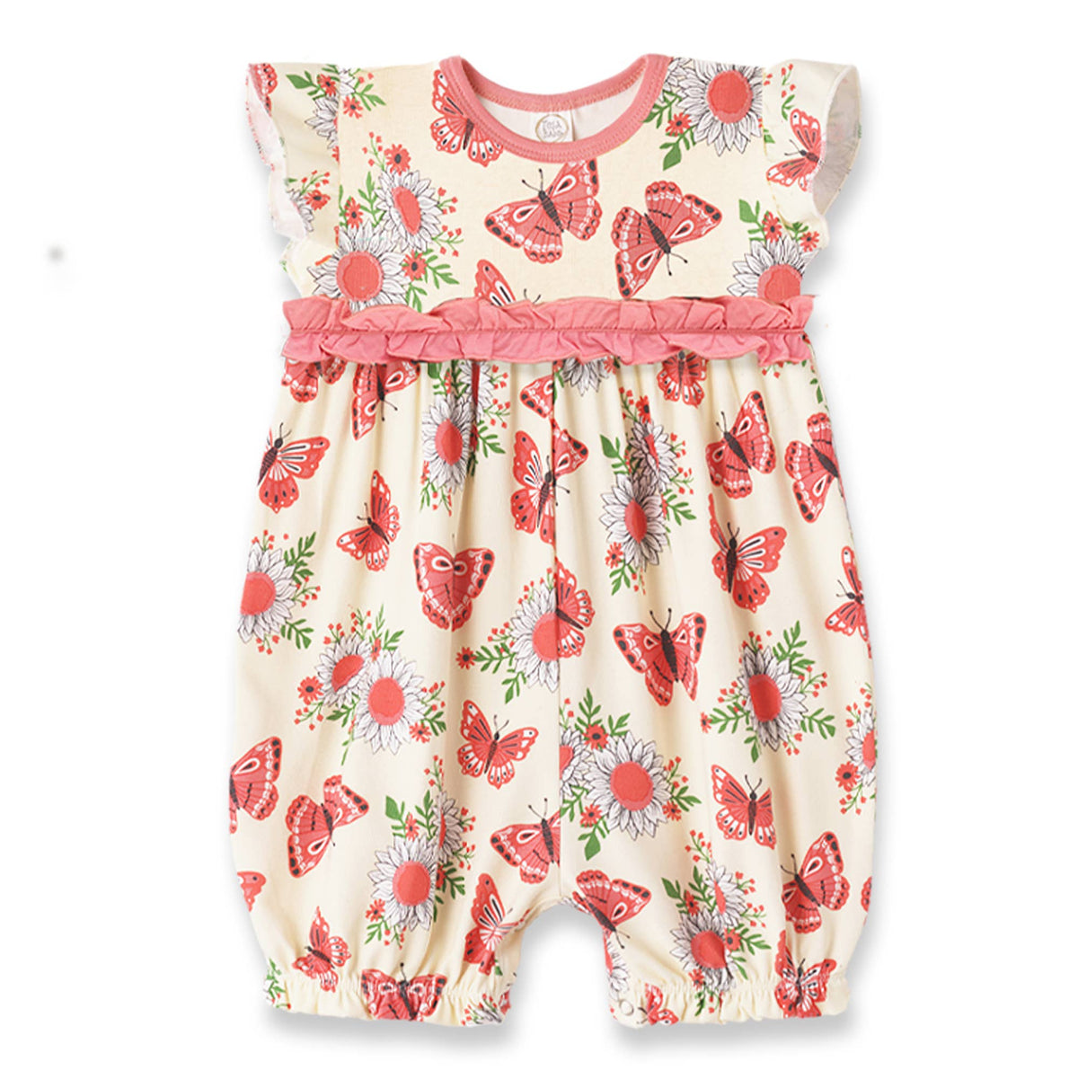 Boho Picnic Flutter Sleeve Romper