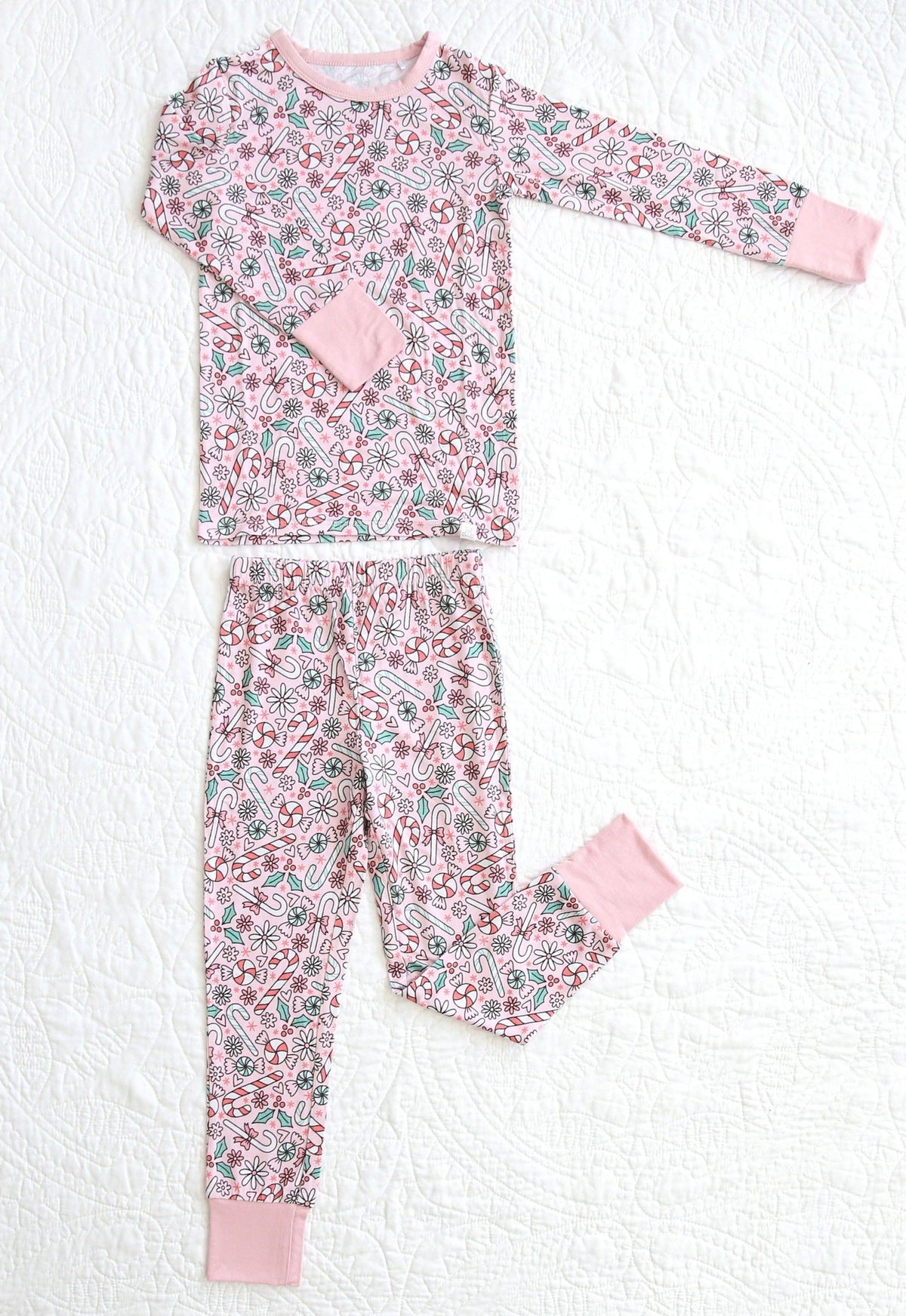 Candy Cane - Kids Bamboo Long Sleeve Lounge