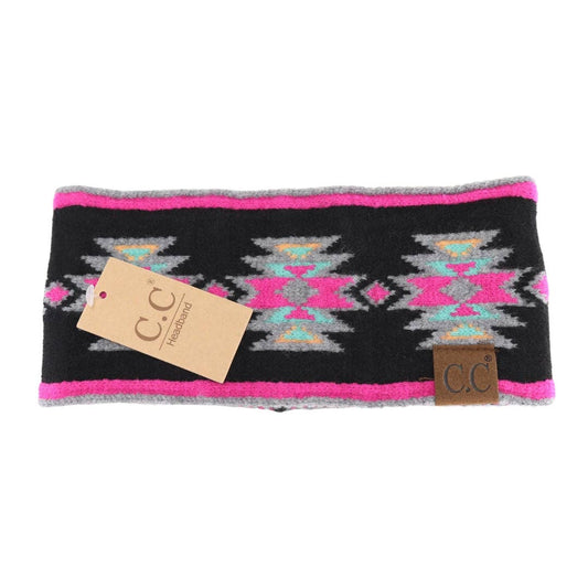 Southwestern Pattern Head Wrap Black Multi