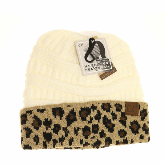 Leopard Print CC Beanie Tail MB45