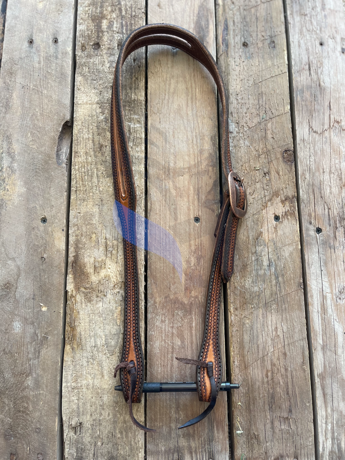 Two-Tone Split Ear Headstall/Nose Band Set