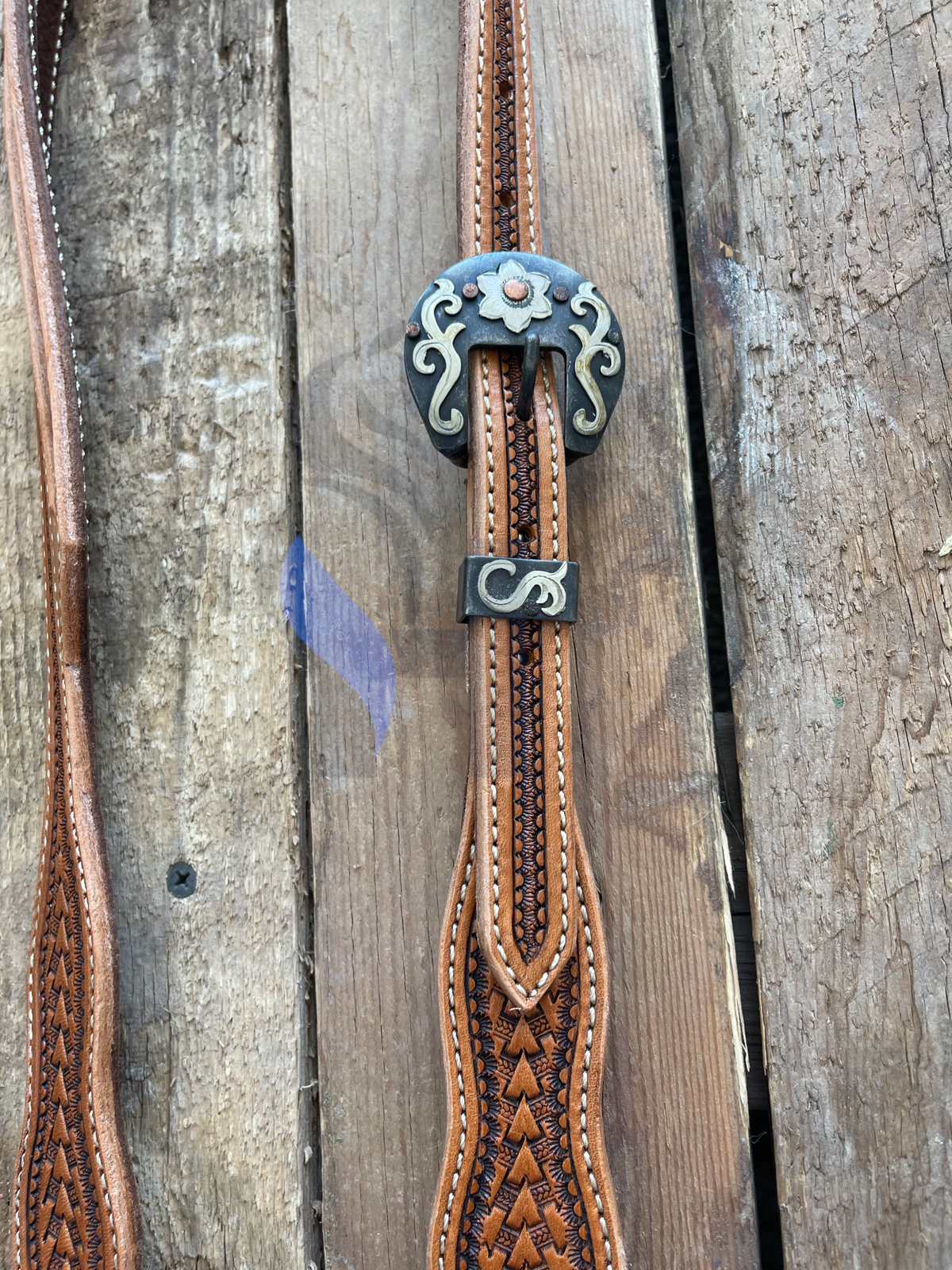 Split Ear Headstall - Light Brown Featured Buckle